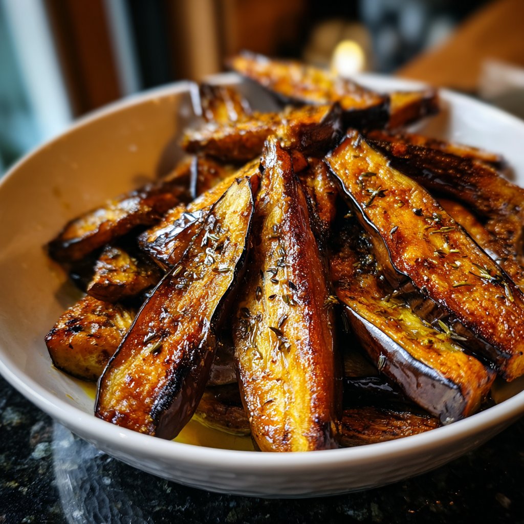 Auberginen aus dem Ofen mit Zitronenthymian