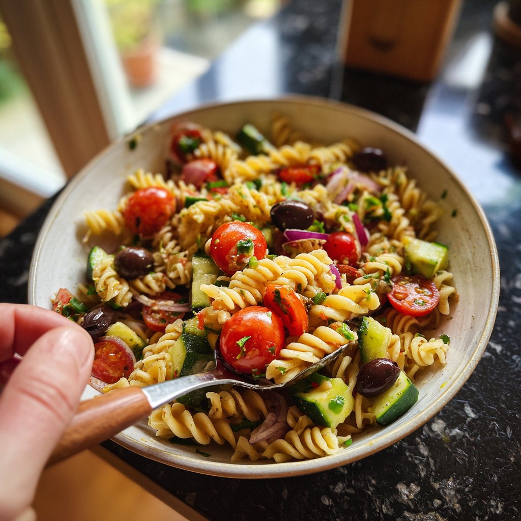 Mediterraner Nudelsalat Leicht
