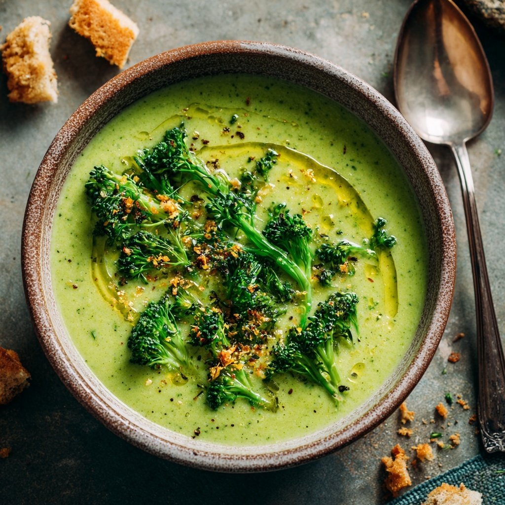 Brokkoli Suppe Mit Zitronen Öl